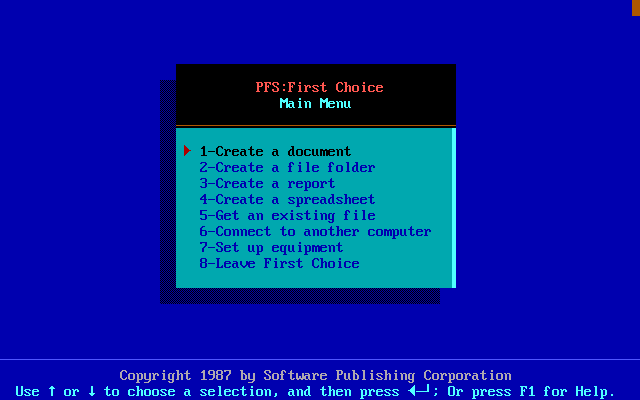 PFS First Choice 1.04 - Menu